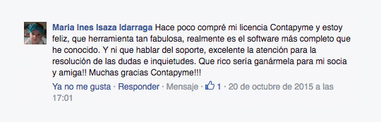 Testimonio sobre la compra del software contable ContaPyme.