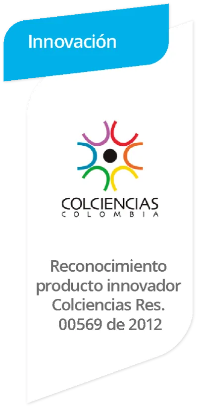 Reconocimiento producto innovador Colciencias Res. 00569 de 2012
